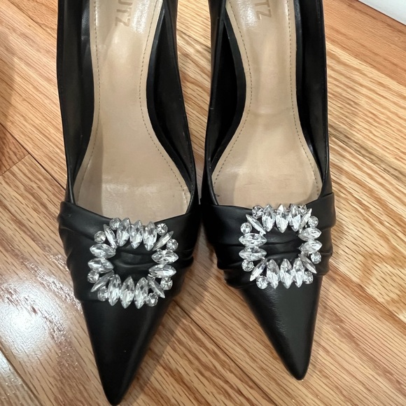 Schutz Black and Rhinestone Pumps - Picture 2 of 6